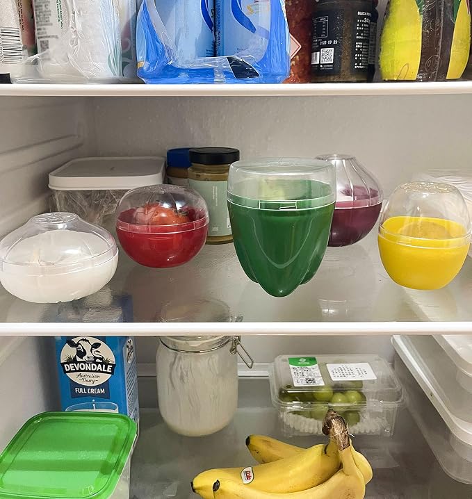 Fruit and Vegetable Shaped Savers Storage Containers for Fridge Vegetable | Magicaleast Onion Tomato Lemon Green Pepper and Garlic Containers - Image 6