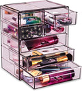 Sorbus Acrylic Makeup Organizer Set, 7-Drawer Vanity & Countertop Cosmetic Storage with Small & Wide Drawers, Purple Makeup Storage for Brushes, Lipsticks, Jewelry – Holiday Gift for Women & Teens by Sorbus