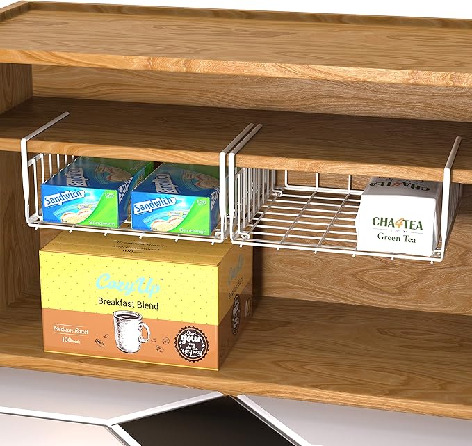 Simple Houseware Under Shelf Basket, White - Image 4