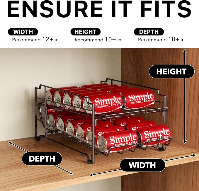 Simple Houseware Dual Row Front Loading Stackable Can Dispenser, Bronze - Image 3