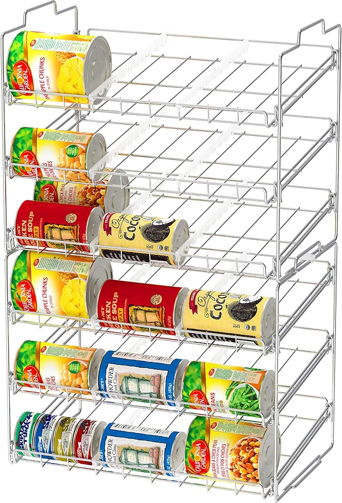 Deco Brothers Stackable Can Rack Organizer Holds Up to 36 Cans, Chrome | for Kitchen and Pantry - Image 7