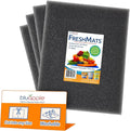 Bluapple FreshMats, Refrigerator Bin Liner, Fridge Drawer Mats, Crisper Life Extender Liner Keeps Produce Fresh Longer, Anti-Bruising, Helps Air Circulation, Washable & Reusable (4-Mats, 12x15, Gray) by TheBluappleCompany