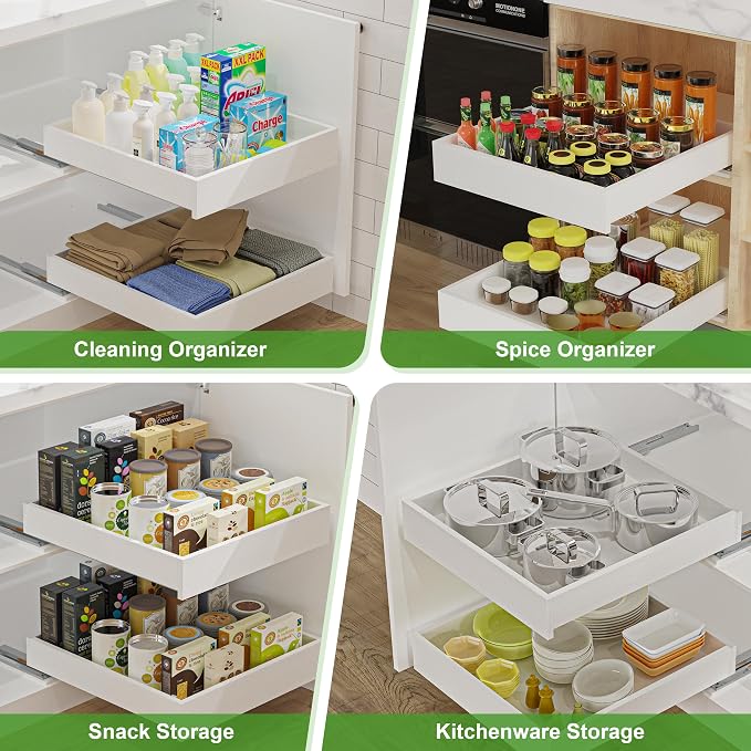 MyLifeUNIT Wood Pull Out Drawer for Cabinet Fully Assembled, 20" W x 21" D | Soft Close, Full Extension Pull-Out Cabinet Organizer Shelf, Slide Out Drawer for Kitchen Cabinet, Easy Bottom Installation - Image 9