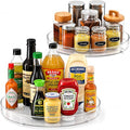 Oizeir Lazy Susan Organizer for Cabinet, 9 Inch Clear Acrylic Turntable – Rotating Spice Rack, Pantry, Fridge & Countertop Organizer, Smooth Spinning, Space-Saving Kitchen Storage (2 Pack) by Oizeir
