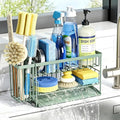 Cisily Sage Green 2-Tier Kitchen Sink Caddy Organzier Rack with Flexible Dish Brush Holder, Sponge Holder for Kitchen Sink Countertop Organization Storage, Home Decor by CISILYHOMELIFE
