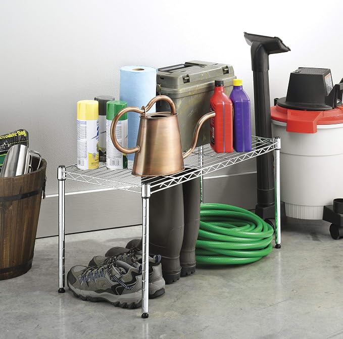 Whitmor 1 Tier Shelving Units, Wire Rack Storage Organizer, 30" L x 14" W x 15" H, Chrome - Image 2