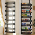 8-Tier Over the Door Pantry Organizer with Adjustable Baskets | Over the Door Spice Rack, Wall-Mounted or Hanging Shelves for Kitchen, Laundry Room, Bathroom(Black,19.3"W x 5.2"D x 72.6"H) by SEFILENCE