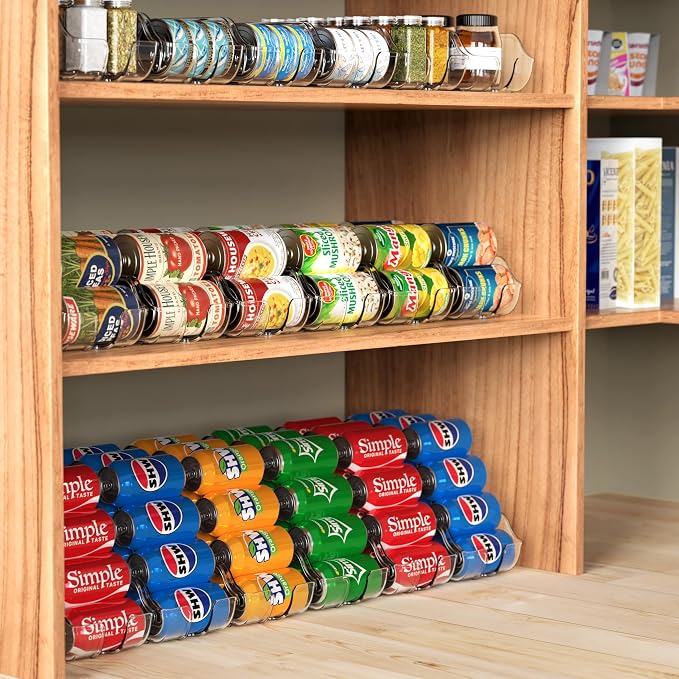 Simple Houseware Soda Can Organizer Dispenser Refrigerator/Pantry, Set of 6 | Clear - Image 9