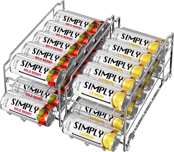 Simple Houseware 2PK Front Loading Tall Skinny Can Dispenser, Chrome (Pack of 10) by SimpleHouseware