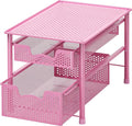 Simple Houseware Stackable 2 Tier Sliding Basket Organizer Drawer, Pink by SimpleHouseware