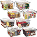 ClearSpace Plastic Storage Bins with Lids, Pantry Organizer, XL, 8 Pack | Plastic storage bins with lids for pantry organization and refrigerator storage by ClearSpace