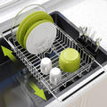 JASIWAY Expandable Dish Drying Rack Over the Sink with Utensil Holder | Stainless Steel Adjustable Dish Driainers for Small Kitchen, Counter Space Saving, Fast Drain, Rustproof, For Apartment, RV by JASIWAY