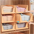 SNSLXH 5 Pack Stackable Closet Organizer Box, Multifunctional & Foldable Closet Storage Basket for Bathroom Kitchen Laundry Room Wardrobe Storage, Space-Saving Clothes Storage Drawer Organizer, Yellow | Stackable & Foldable Closet Storage Bins for Bath... by SNSLXH