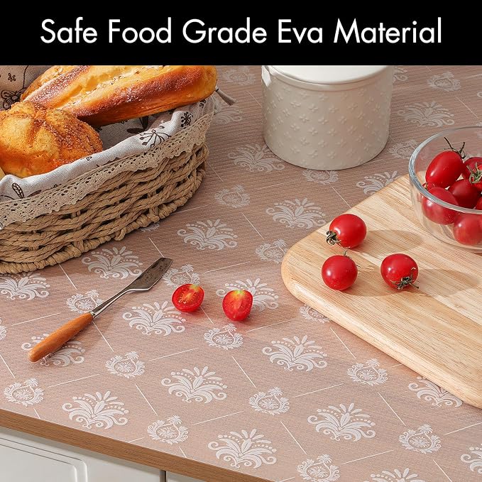 Cooyes Shelf and Drawer Liners for Kitchen Cabinets, Non-Adhesive Cabinet Liners, EVA Waterproof Durable Shelf Paper for Refrigerator, Shelves, Cupboard with Modern Pattern, Easy to Cut - Image 7