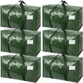 TICONN 6 Pack Extra Large Moving Bags Heavy Duty with Zippers & Carrying Handles, Durable Storage Bags Moving Boxes for Closet Organizers and Storage (6 Pack, Olive) by TICONN