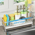 Cisily Extra Large Sink Caddy Organizer with Drying Stone, Silver Sponge Holder for Kitchen, Dish Brush Holder for Countertop, Kitchen Decor Storage and Essentials by CISILYHOMELIFE