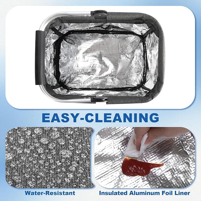 PGmoon Cleaning Caddy Organizer with Handle,Grey | Cleaning Tote Bag with Multiple Pockets for Cleaning Supplies, Products Storage, Housekeepers, Kitchen Cleaning Supplies - Image 5