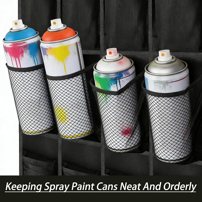 Spray Paint Can Holder Storage Rack,Wall Mounted Metal Paint Bottle Organizer,24 Can aerosol can holder,for Garage and Craft Workroom Bottle Organizer, Wall Mount Aerosol Holder - Image 9