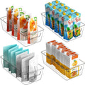 Simple Houseware 4 Pack Clear Fridge Storage Bins Organizer (12"x6.2"x3.4") | for Cabinet / Pantry / Refrigerator / Freezer / Kitchen by SimpleHouseware