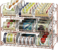 Simple Houseware 3-Tier Stackable Can Organizer Rack 36 Cans, Rose Gold | Can Food Storage Dispenser for Pantry/Cabinet, Adjustable Dividers – 11.5" D x 17" W x 13.75" H by SimpleHouseware