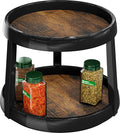 Simple Houseware 2-Tier Lazy Susan Spice Organizer, 10-Inch, Rustic Brown by SimpleHouseware