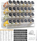 Magnetic Spice Rack Organizer for Refrigerator with 28 Spice Jars, 386 Spice Labels, 4 Hook, Chalk Marker and Funnel Set, Magnetic Shelf for Seasoning Organizer, 13.2'' W x 9.8 H, White by UVIAHOMIHOMEORGANIZER