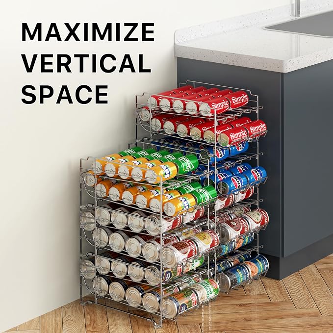 Simple Houseware Dual Row Front Loading Can Dispenser, Chrome - Image 7