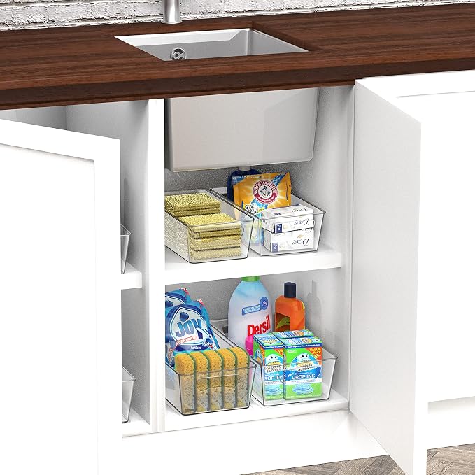 Simple Houseware Pantry Bins Storage Organizer, 8 Packs, (4M/4L) | Large 14 x 7 x 3.75 in. | Medium 12 x 6.2 x 3.4 in. - Image 6