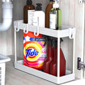 Simple Houseware 2-Tier Under Sink Organizer Storage Tray with Hooks, White by SimpleHouseware