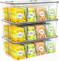 Utopia Home Tea Bag Organizer with Lids, Stackable Tea Box, 3 Pack, Clear | Partition Organizers with Lids For Drawers, Countertops, Fridge, Kitchen, Snack & Spice Organization by UTOPIAHOME