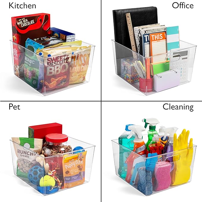 ClearSpace Clear Plastic Storage Bins for Kitchen, Fridge, Pantry, 8 Pack | Pantry storage bin for organizing food items, kitchen essentials, and refrigerator storage - Image 5
