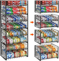 JKsmart 2-Tier Stackable Rack Organizer for Pantry, Adjustable Dispenser Holds Up to 120 Cans, Storage Holder for Various Ounces of Canned Drinks, Black, 4 Pack by JKsmart