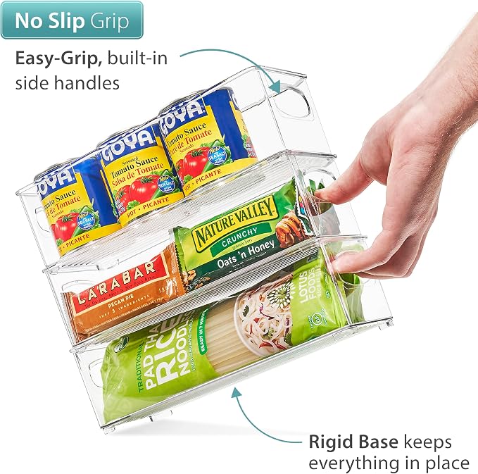 Sorbus Stackable Refrigerator Organizer Bins - Clear Storage Bins for Kitchen Pantry, Freezer & Fridge Organization - Food Organizing Plastic Containers with Handles for Countertops & Drawers (2 Pack) - Image 5