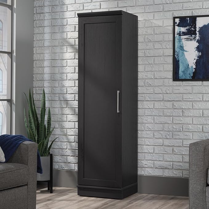 Sauder HomePlus Kitchen Pantry Storage Cabinet Slim Single Door with Adjustable Shelves, Living Room Storage Cabinet, in Raven Oak - Image 2