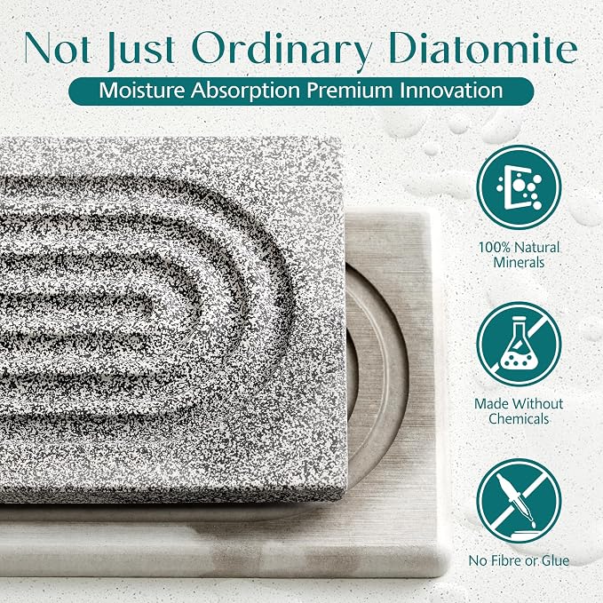 Stone Faucet Mat for Kitchen Sink, Food-Grade Diatomite Stone Drying Mat for Kitchen Counter, 2026 Upgraded Dishwasher-Safe & Ultra Absorbent, Stone Dish Matt for Bottles Utensils (15.7" x 3.9") - Image 4