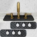 Bathroom Sink Splash Guard 3-Round-Hole : AHA HOMEWARE, Faucet Mat for Bathroom Sink 3 Holes (Black & Black) by AHAHOMEWARE