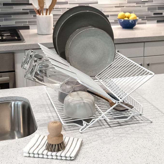 Better Houseware Large Folding Dish Drying Rack Space-Saving Dish Rack for Kitchen Counter Versatile Dish Racks Folding Design for Extra Drying Space - Image 4