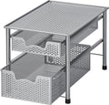 Simple Houseware Stackable 2 Tier Sliding Basket Organizer Drawer, Silver by SimpleHouseware