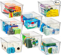 ClearSpace Storage Bin with Lid, Pantry & Desk Organizer, XL, 8 Pack | Plastic storage bins for kitchen organization, pantry storage, and refrigerator organization by ClearSpace