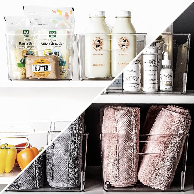 BINO | Clear Storage Organizer | THE LODGE COLLECTION | Containers for Organizing with Handles| Pantry & Kitchen Organization | Fridge Organizer | Bathroom Organizer | Storage Bins For Shelves Cabinet - Image 5