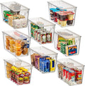 ClearSpace Plastic Storage Bins with Lids for Pantry & Fridge, 8 Pack | Modern plastic storage bins with lids for pantry and refrigerator organization, 9L capacity, transparent rectangular shape by ClearSpace
