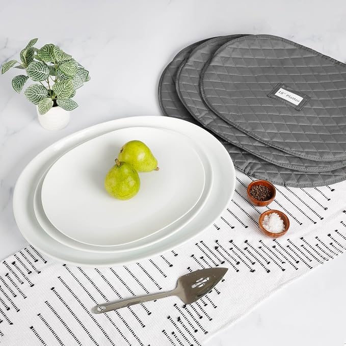 Platter Storage Case - 20" x 15" with Padded Interior and Label Holder - Gray - China Storage Containers for Plates and Charges - Image 3