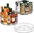 Sorbus 9 Inch Clear Lazy Susan Organizer Set, 2 Flat Turntable Organizer for Spice Organization for Cabinet, 1 Tall Lazy Susan for Kitchen, Home, Office, Closet, Classroom, Laundry Room Organization by Sorbus
