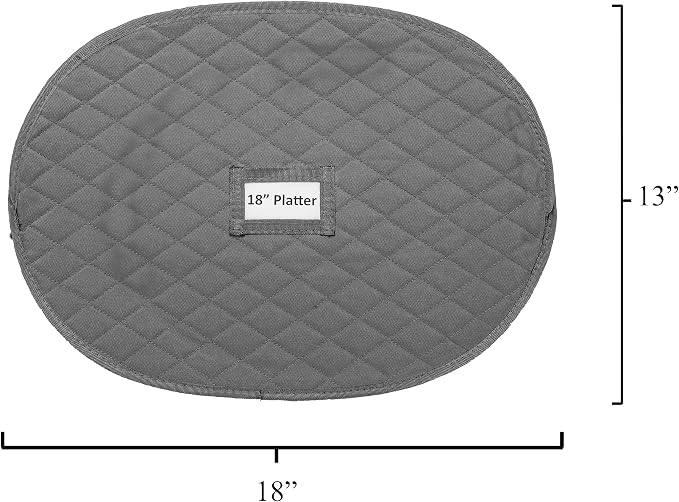 Platter Storage Case - 18" x 13" with Padded Interior and Label Holder - Gray - China Storage Containers for Plates and Charges - Image 2