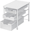 Simple Houseware 3 Tier White Alloy Steel Sliding Basket Organizer Drawer Cabinet | 3 Tier White Alloy Steel Sliding Basket Organizer Drawer Cabinet by SimpleHouseware