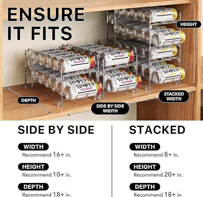 Simple Houseware 2PK Front Loading Tall Skinny Can Dispenser, Chrome - Image 3