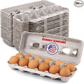 MT Products Blank Natural Pulp Egg Cartons Holds Up to Twelve Eggs 11.50" x 4.2" x 1.25" - Perfect for Chicken Farm (Case of 250) - Made in USA by MTProducts