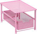 Simple Houseware Stackable Under Sink Sliding Basket Drawer, Pink | Perforated Free Standing Organizer, Kitchen/Pantry/Cabinet/Counter by SimpleHouseware