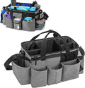 LoDrid Wearable Cleaning Caddy Bag with 4 Foldable Dividers, Grey | Cleaning Supply Organizer with Shoulder Strap and Side Handles for Cleaners & Housekeepers by LoDridDirect