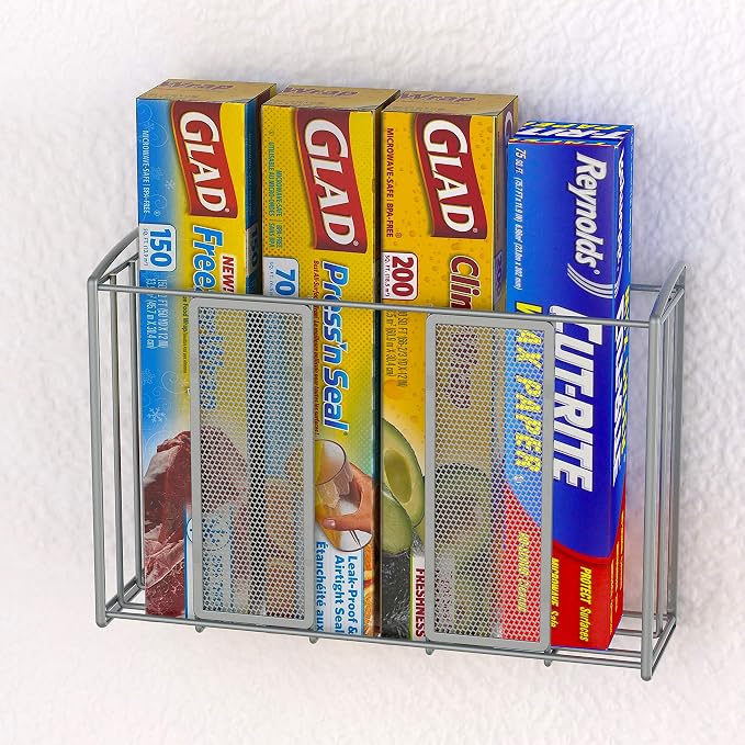 Simple Houseware Over Cabinet Door Mesh Organizer, Silver | 12.5" W x 3.75" D x 18" H - Image 4